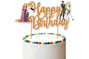 SEYAL Rapunzl Happy Birthday Cake Topper – Princess Themed Birthday Cake Decoration for Girls – Magical Fairytale Party Supplies – Durable, Reusable, Easy to Use Cake Topper for Birthday Party Decorations