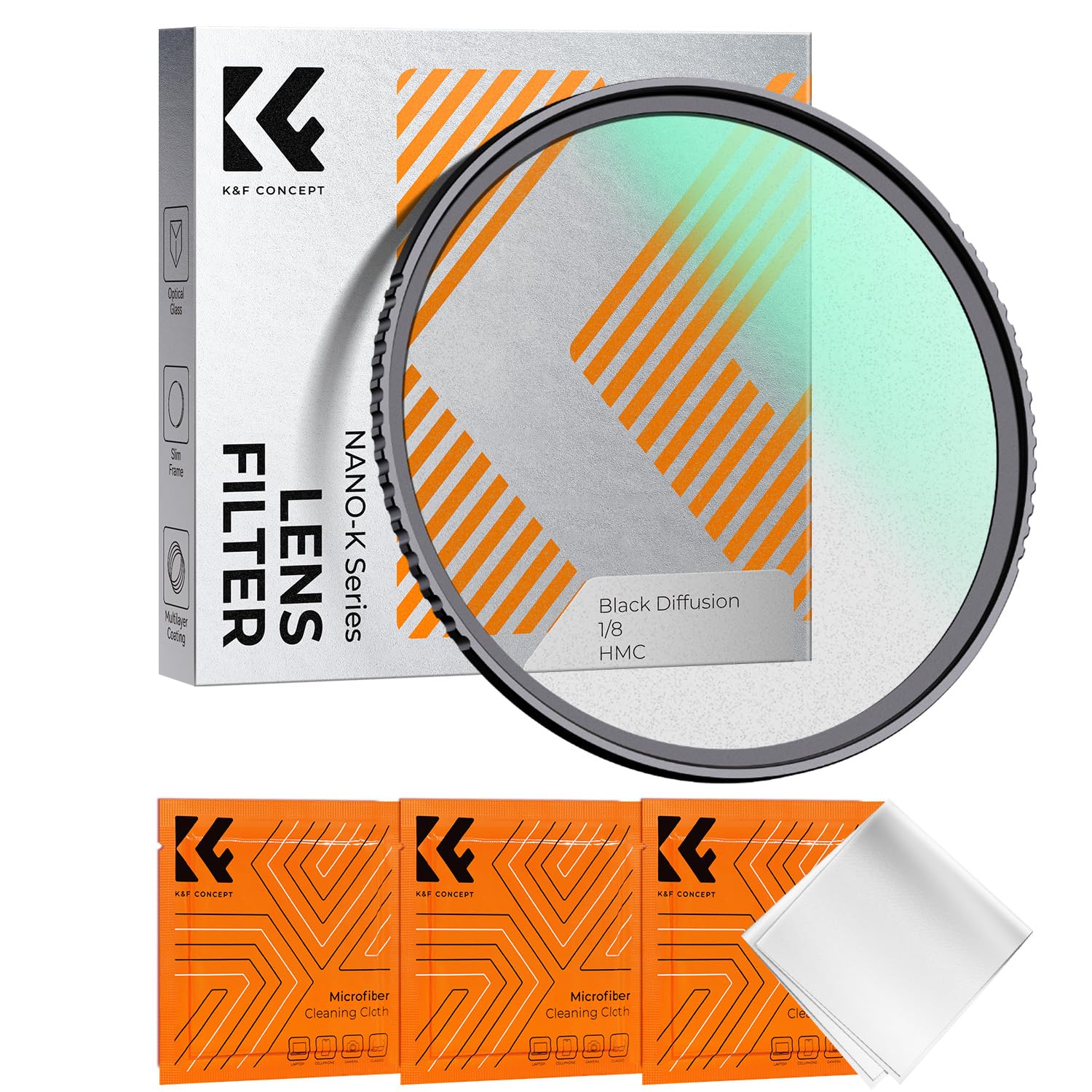 Photo 1 of K&F Concept 72mm Black Diffusion 1/8 Filter, Mist Dreamy Cinematic Effect Filter for Video/Vlog/Portrait Photography K-Series