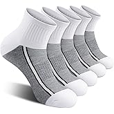 Gonii Mens Athletic Ankle Socks 5-Pairs - Blister Defense & Cushioned for Running, Hiking, Sports