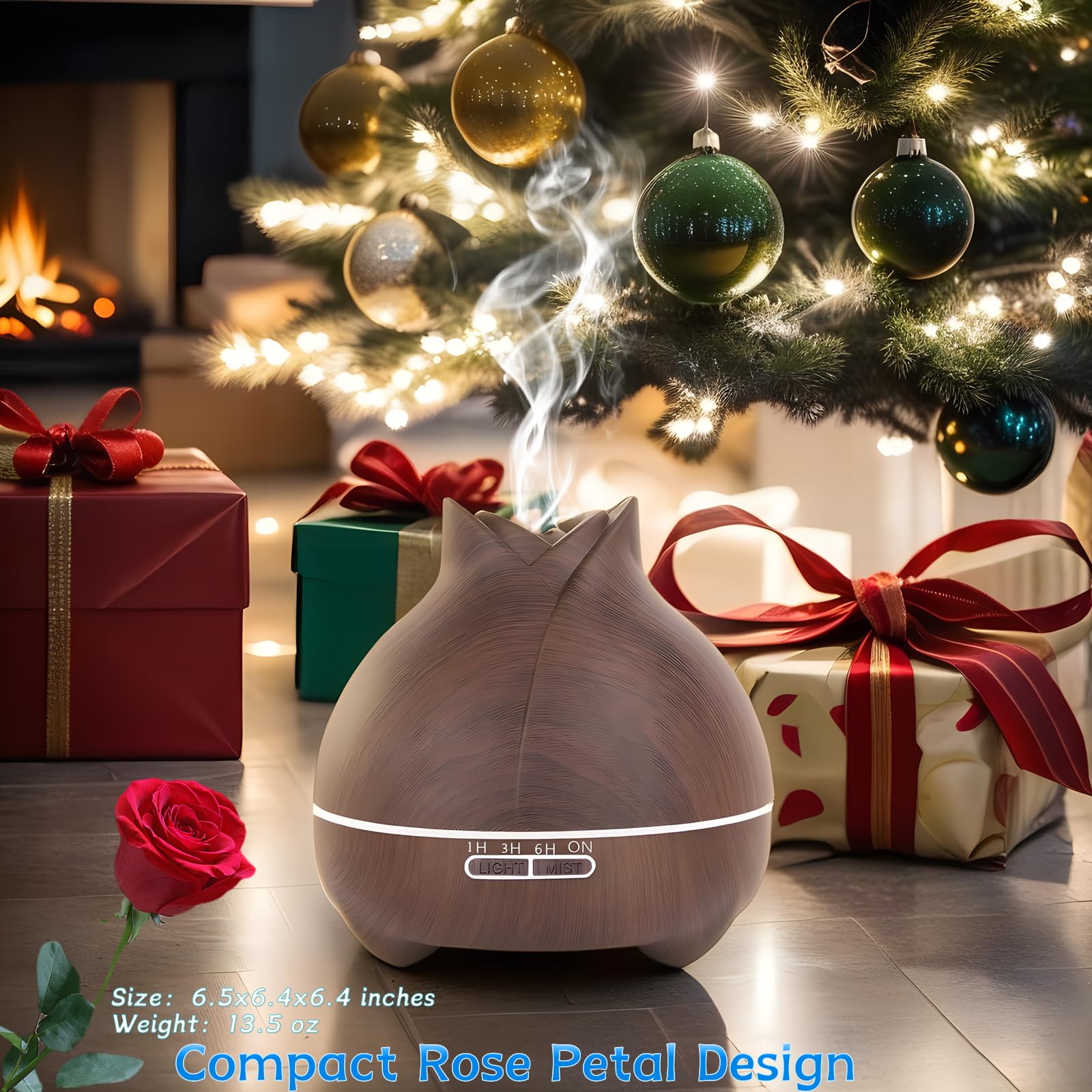 550ml Essential Oil Diffuser, Ultrasonic Aromatherapy Diffuser with 7 LED Light Models, Waterless Auto Shut-Off & 4 Timer for Large Room Home Office Baby Room Spa Yoga with Remote Control