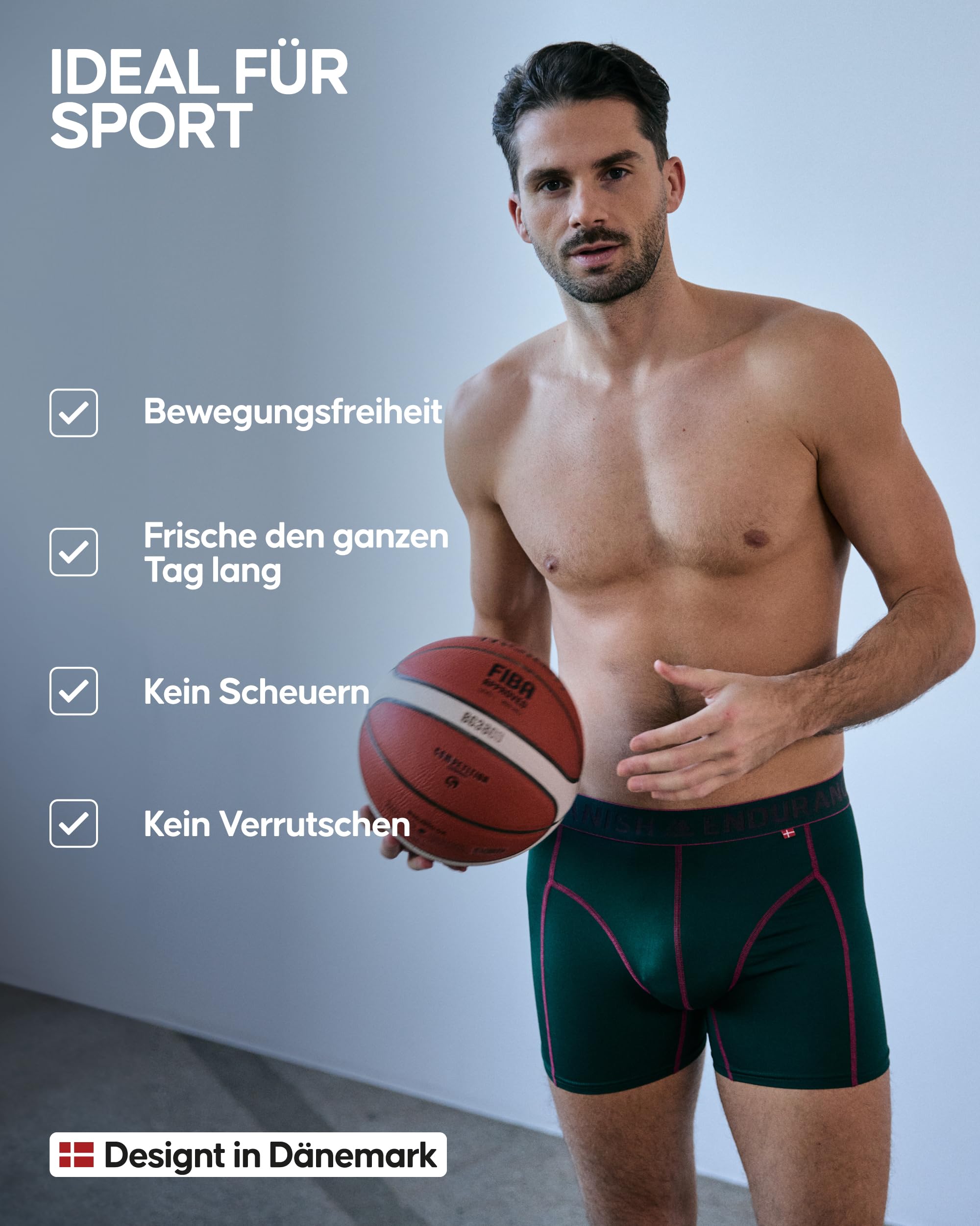 DANISH ENDURANCE 6er Pack Sport Boxershorts Herren, Mit regulärem oder langem Bein, Schwarz, L 3