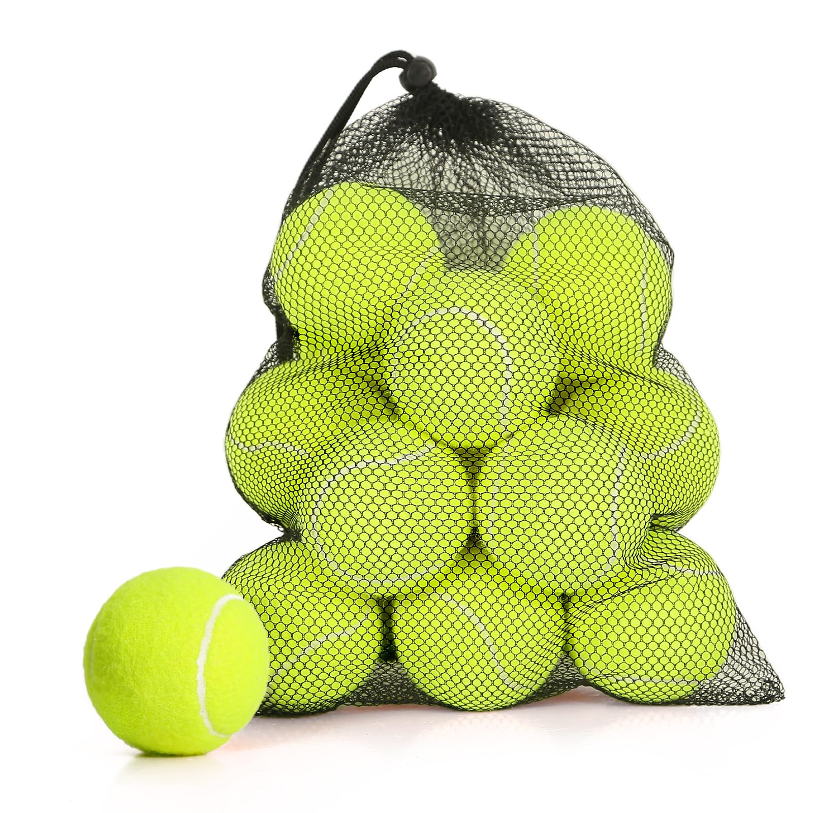 MRYCZ FYRHD 12 Pack Tennis Balls, Advanced Pressure Training Tennis Balls, Pet Dog Playing Balls, Practice Tennis Balls with Mesh Bag and Shock absorbers for Transport and Beginner Training