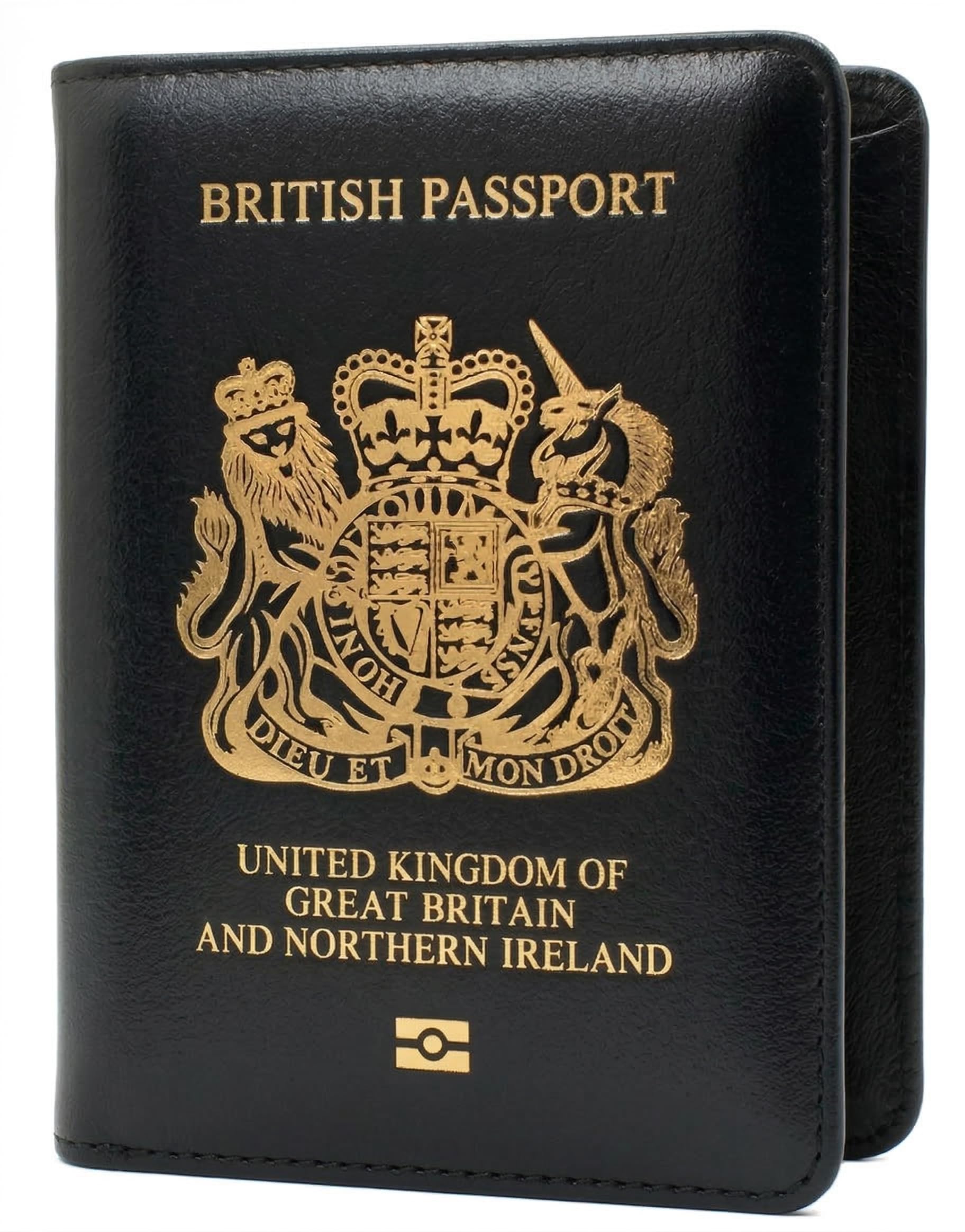 MOIRENTO UK Passport Cover RFID Blocking Wallet Case Holders Protector Black British