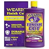 Wizards Finish Cut Compound - Levels Scratches and Brightens Dull Finishes - Easy Clean-Up for Automotive and Auto Paint Correction - Non-Greasy Water-Based Polish for a Smooth Show Finish - 32 oz