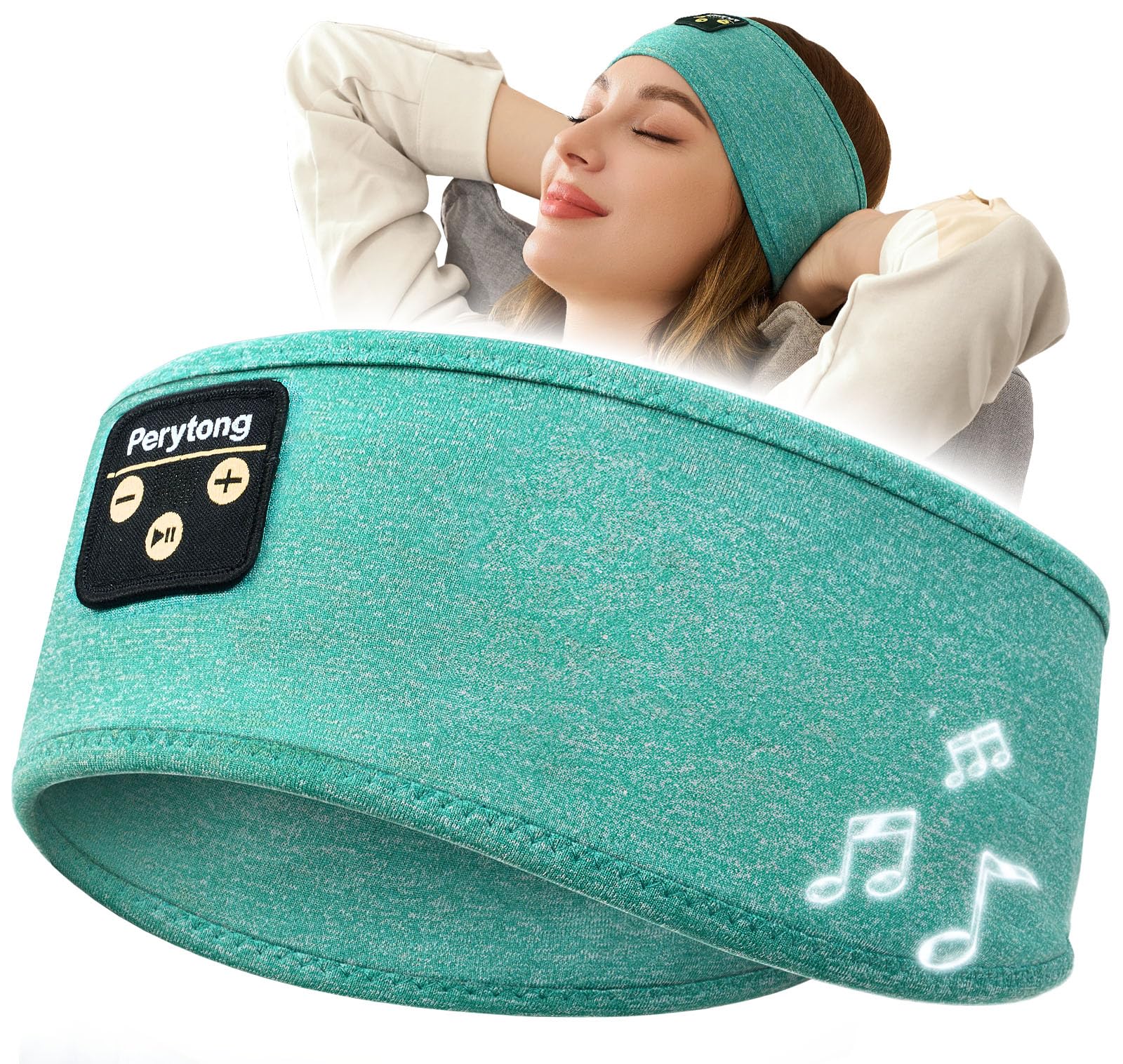 Perytong Sleep Headphones, Bluetooth Sleeping Headphones Headband Soft Elastic Comfortable Bluetooth Headband,Cool Tech Gadgets Sleeping Gifts Guide for Men Women