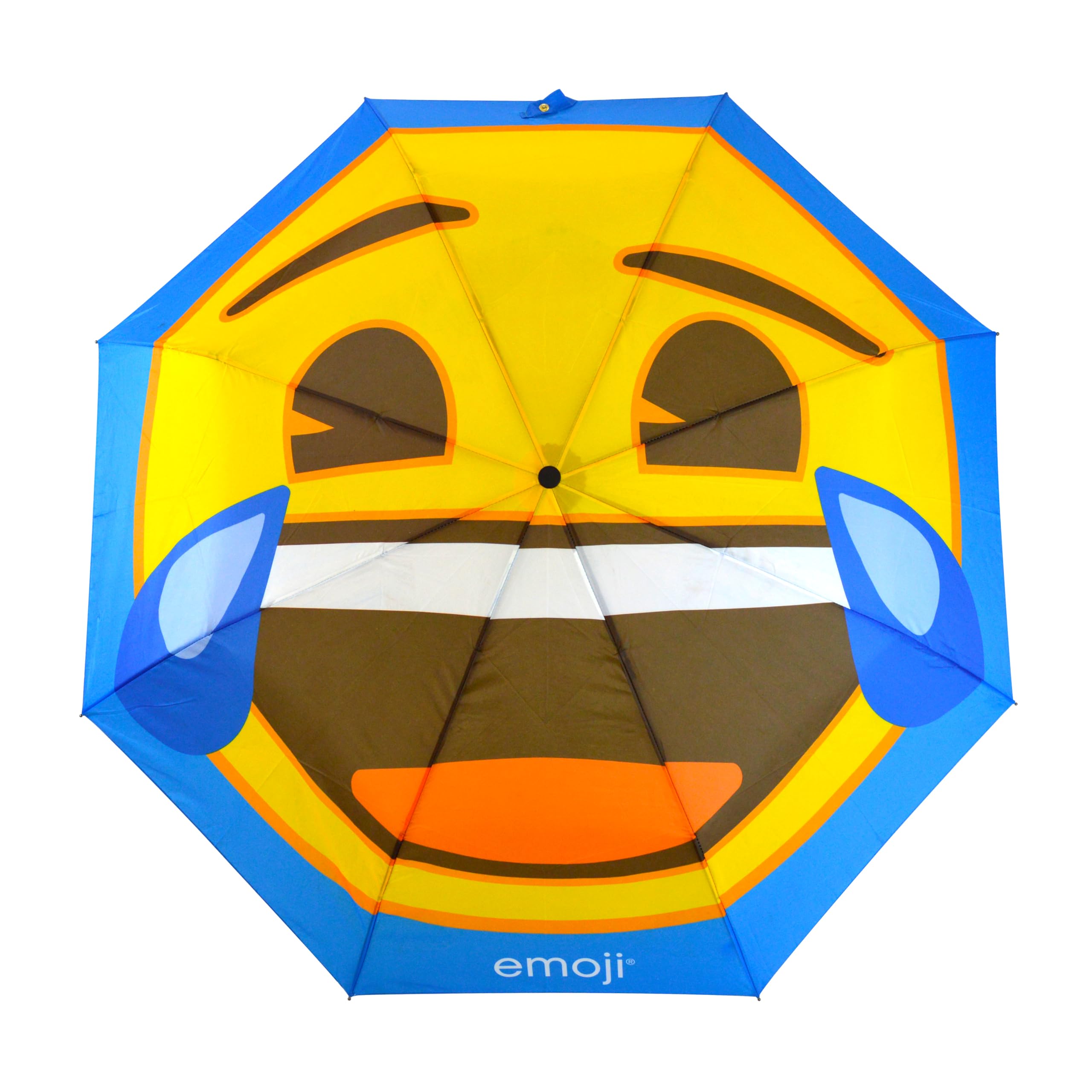 Emoji Automatic Open & Close Compact Folding Umbrella, Strong and Portable - Wind Resistant, Small Folding Backpack