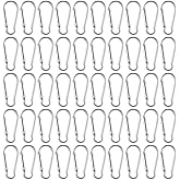100pcs Mini Aluminum Bulk Carabiner Spring Clip Hook Keychain Buckle Pack Carabeaner for Camping Hiking Rv Fishing Bottle Backpack Traveling, Silver