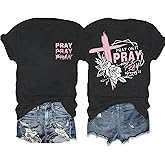 Christian Shirts for Women Religious Sayings Tees Bible Verse Inspirational Tee Tops Pray Print Shirt
