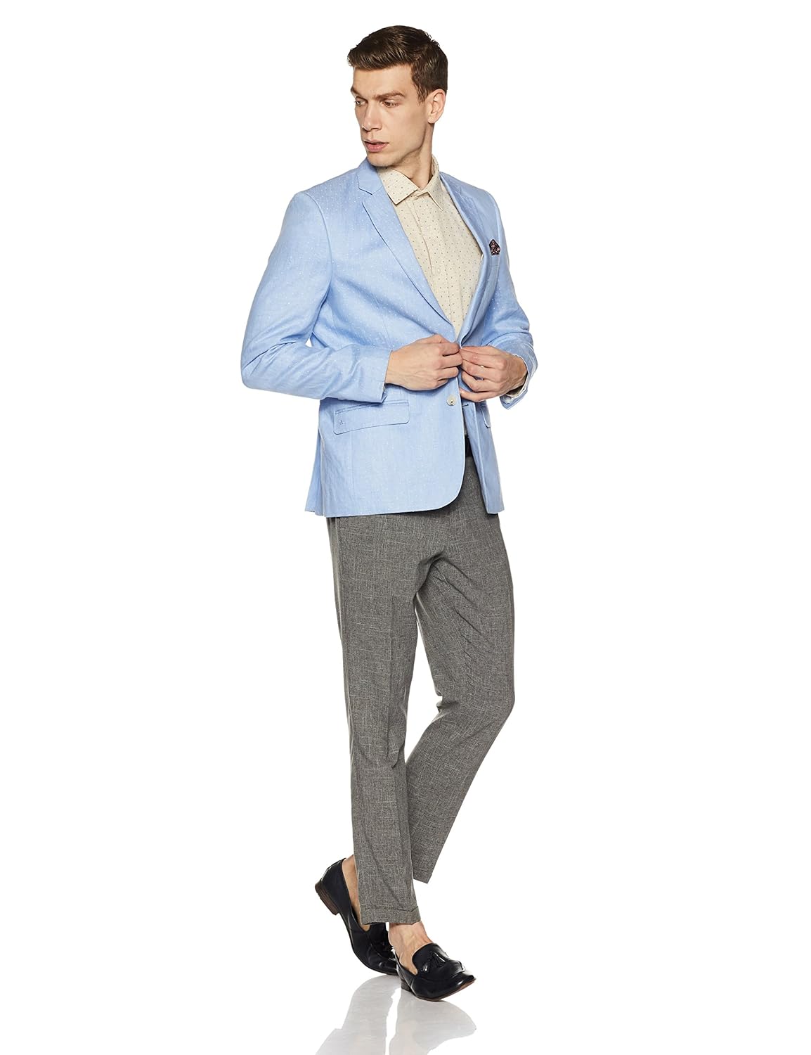 symbol amazon brand men's printed regular fit cotton formal shirt