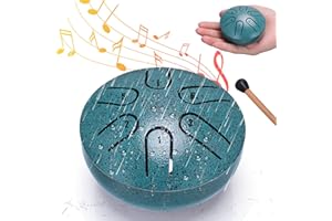 BUSOHA Rain Drum for Outside - 3 Inches 6 Notes Mini Steel Tongue Drums Chime, Rains Drums Chime Waterproof, Rain Drum for Garden Instrument