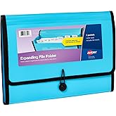 Expanding File Folder,7 Pkt,Aqua,Polypro,Letter Size,1/EA