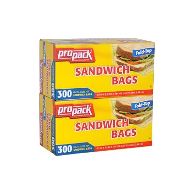 Propack Sandwich Bags, 300 Count Pack of 2