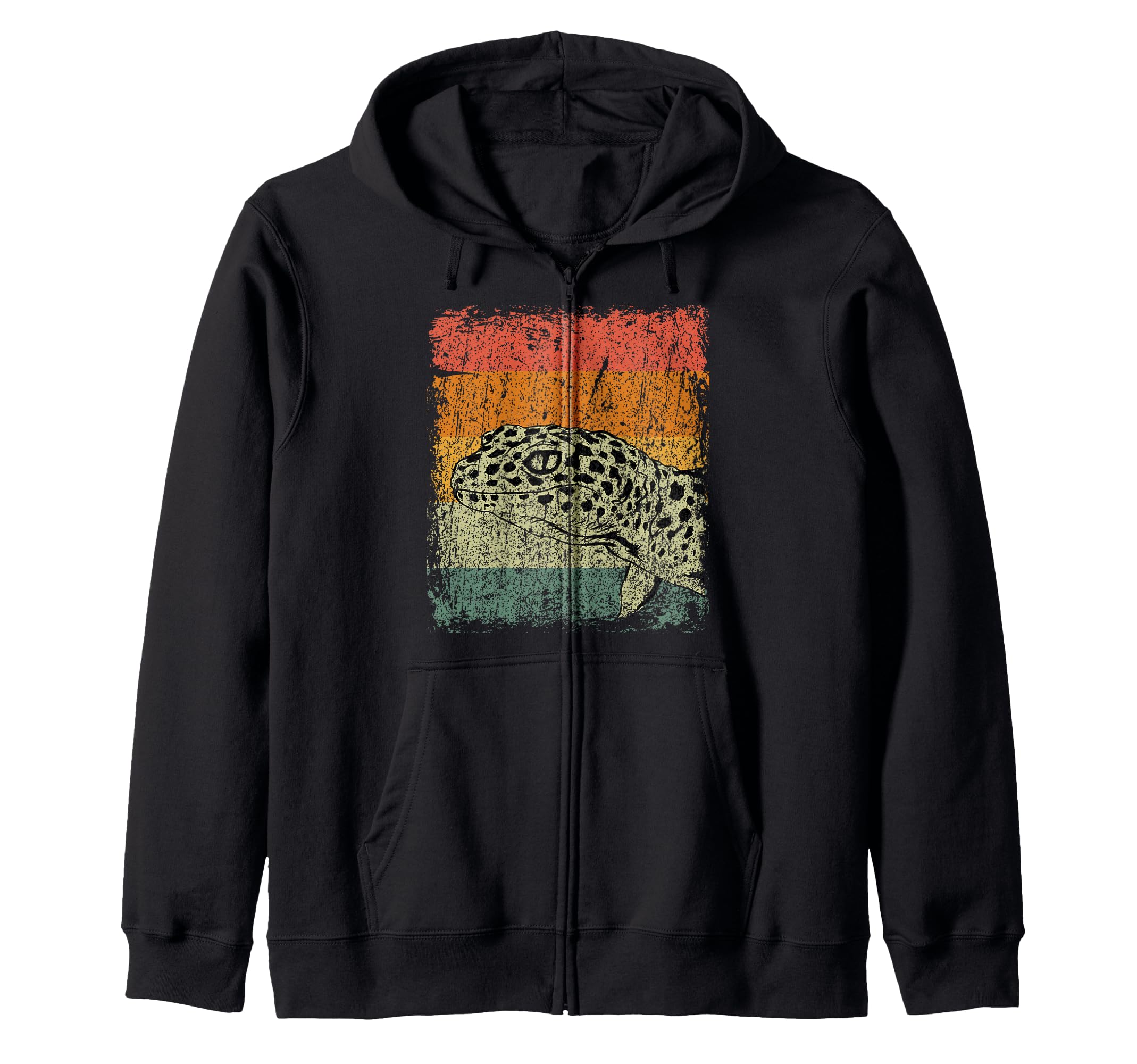 Retro Lizard Salamander Gift Vintage Gecko Zip Hoodie