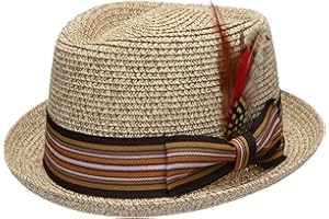 Epoch hats company Men's Premium Straw Porkpie Fedora Hat