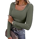 ANRABESS Womens Long Sleeve Shirts Scoop Neck Ribbed Knit Slim Fitted Tops Casual Basic Tee 2025 Fall Fashion Outfits Clothes