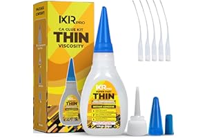 IXIRPRO CA Glue Thin Viscosity Kit, 1.75 oz. Cyanoacrylate Glue, Super Glue for Precision Repairs, Wood, Plastic, Model Building, Crafts, and 3D Printing, Fast-Drying Adhesive for Tight Spaces and Cracks