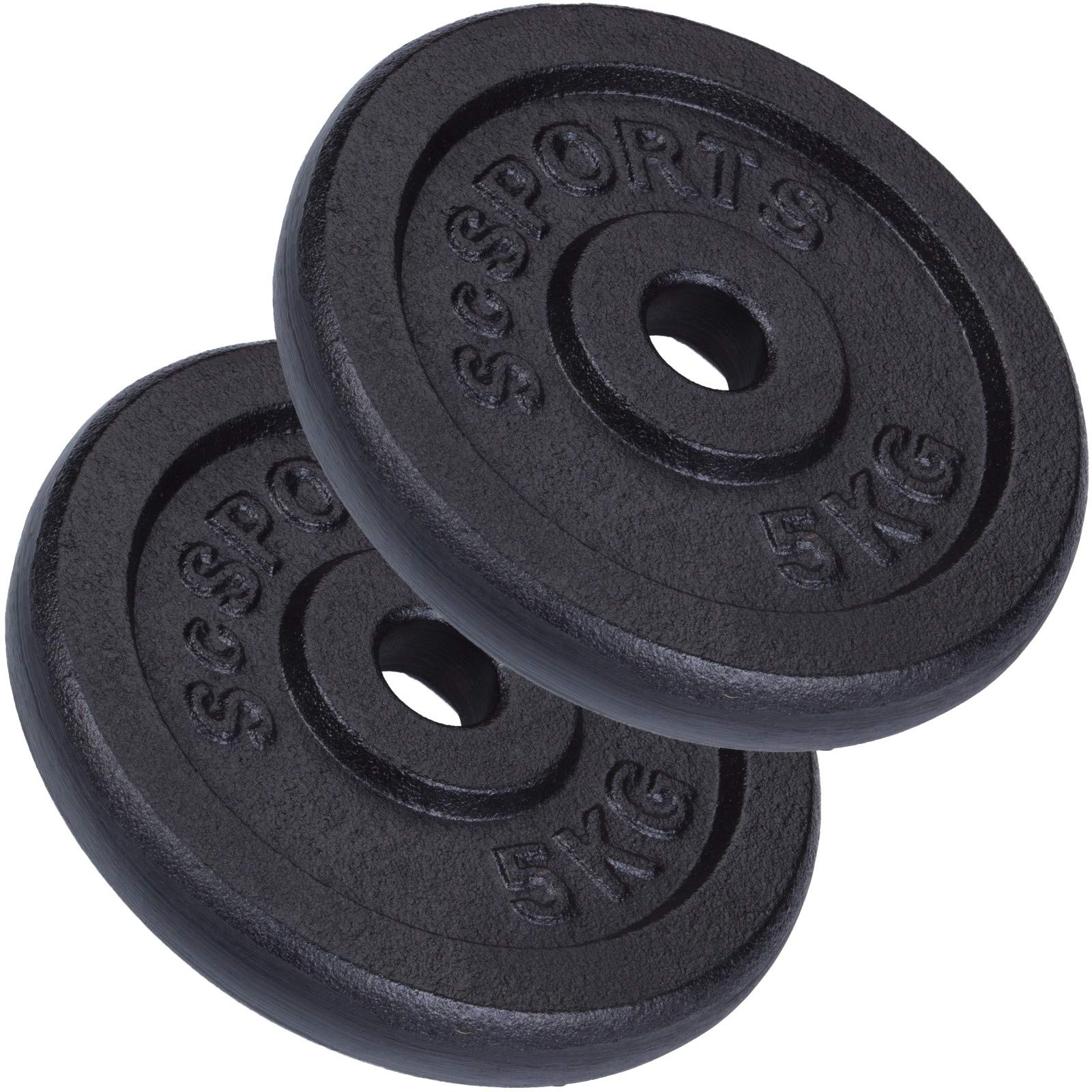 ScSPORTS Original 2 x 5 Kg Dumbbell Discs With 30mm Hole