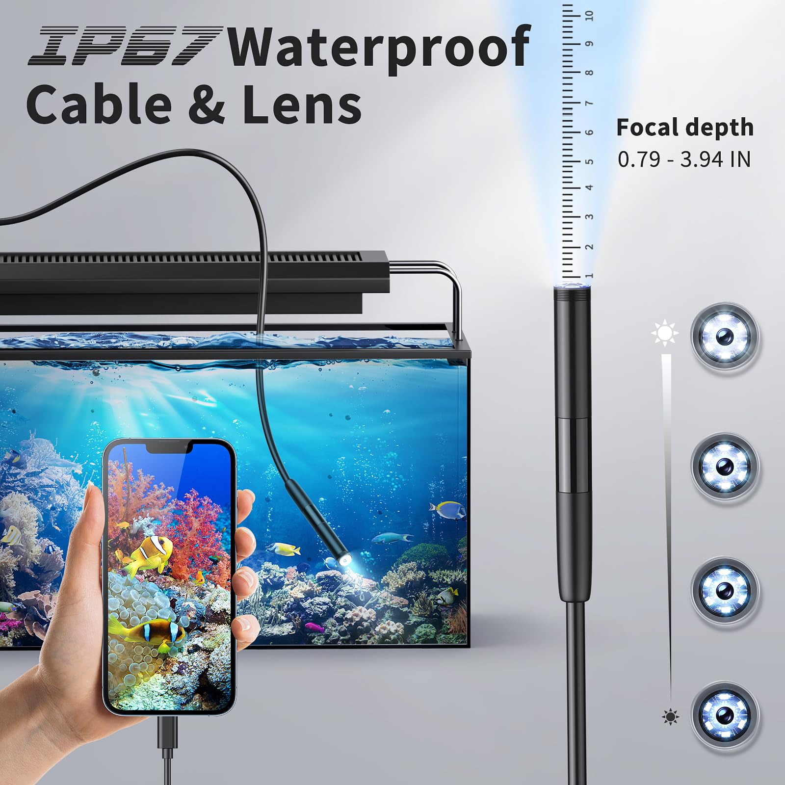 Mua Endoscope Camera with Light, 1920P HD Borescope with 6 LED Lights ...