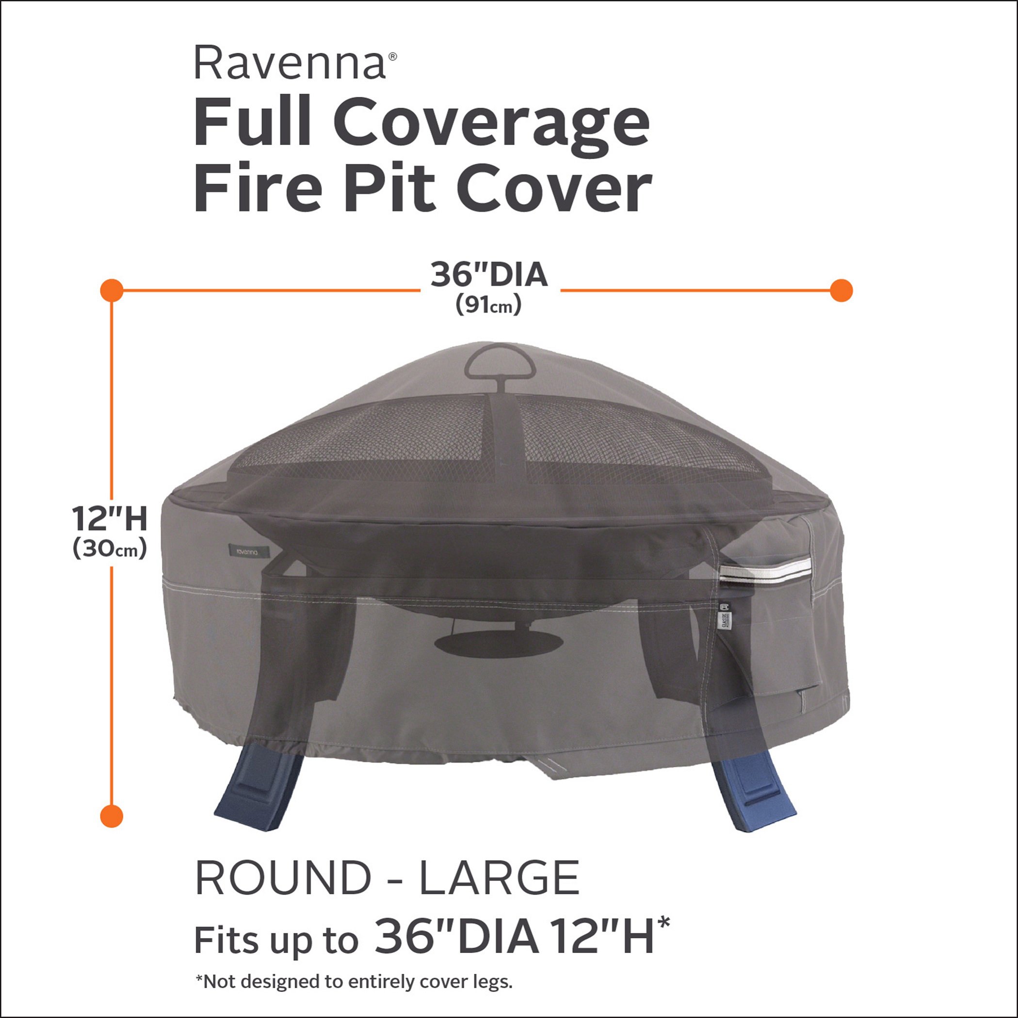 Classic Accessories Ravenna Full Coverage Round Fire Pit Cover