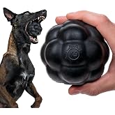 Monster K9 Rumble Ball - for Toughest Chewers, Natural Rubber Dog Toy 3.5in | Lifetime Guaranteed. Made in USA. Medium &amp; Large Breed. Durable, Heavy Duty. Chew, Treat &amp; Fetch Toy for Aggressive Chewers.
