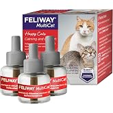 FELIWAY MultiCat Cat Calming Pheromone Diffuser Refill - 3 Pack | Helps Reduce Fighting, Tension &amp; Aggression Between Cats due to Stress in Multi‑Cat Homes, 90 Day Supply