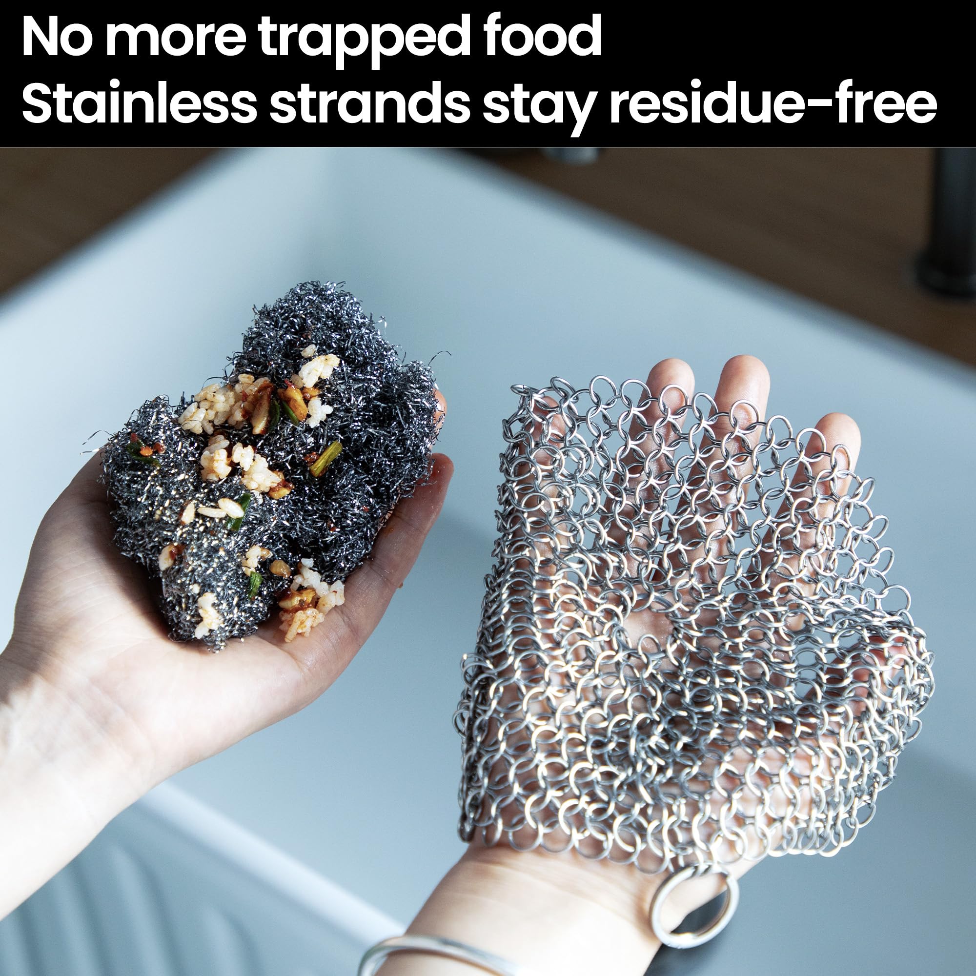 Cast Iron Scrubber 316 Stainless Steel Skillet Cleaner 8