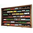 N Scale Train Model Trains Display Case Cabinet Wall Rack w/ 98% UV Lockable -Walnut