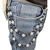 Sparkly Ceramic Beads Wallet Chain - 10mm Shiny Bohemian Purse Jean Pants Chains for Men Women Fashion Accessories