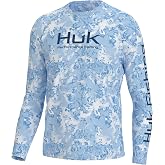 HUK Men's Pursuit Crew Long Sleeve Shirt, Sun Protecting Fishing Shirt