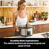 Morphy Richards 6.5L Slow Cooker Ceramic Pot Brushed Steel view 3