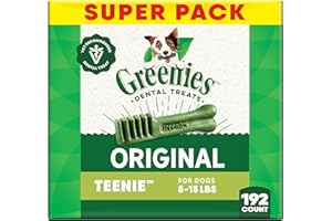 Greenies Veterinarian-Recommended Natural Dental Dog Treats Teenie Size, Original Flavor, 54 oz. Pack, 192 Count