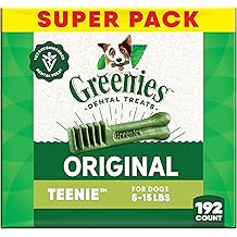 Greenies Veterinarian-Recommended Natural Dental Dog Treats Teenie Size, Original Flavor, 54 oz. Pack, 192 Count