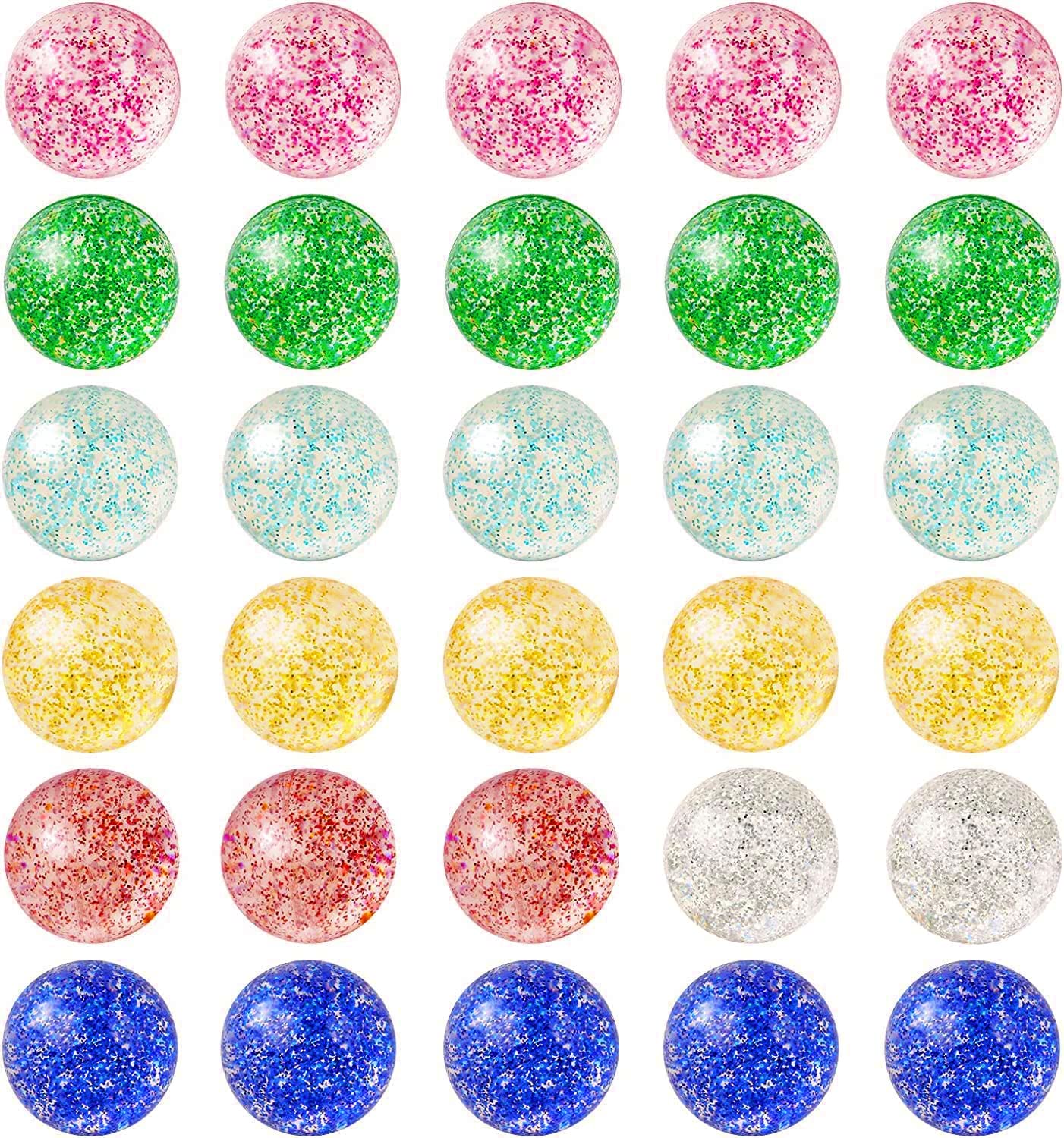 Bouncy Balls, 30Pcs Bouncy Balls for Kids Party Bags, 30mm Glitter Bouncy Balls, Great for Party Bags and Stocking Fillers, Holiday Gifts, Birthday Gifts, School Prizes — image 1