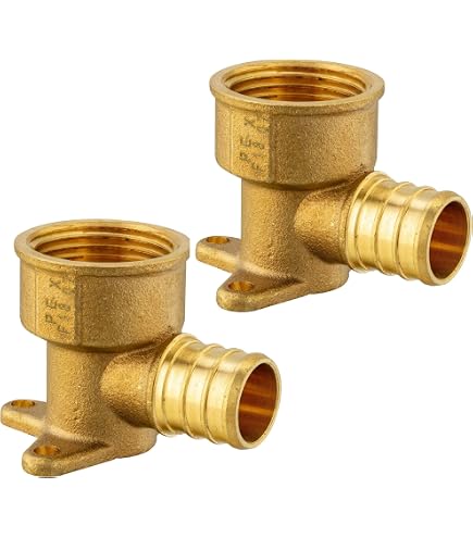 5 Pack – 3/4" PEX X 3/4" Female NPT Drop Ear Elbow Fittings, Lead-Free, Crimp Style 11 thumbnail image