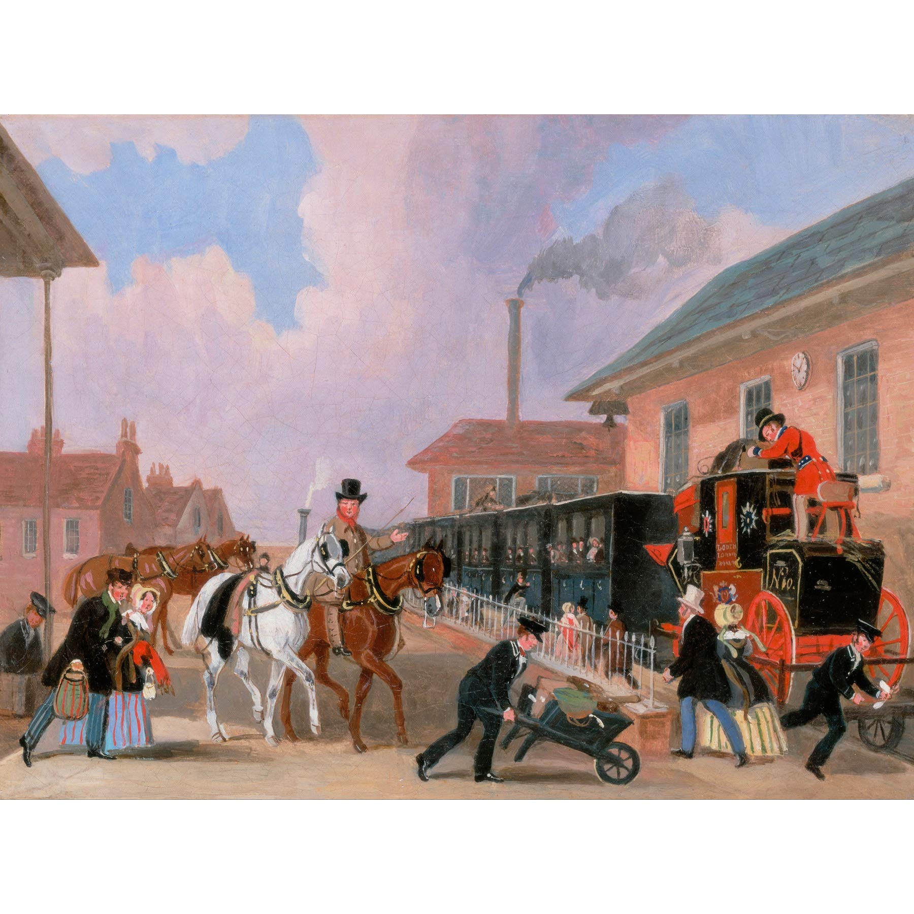 Pollard Louth London Royal Mail Coach Painting Large Wall Art Poster Print Thick Paper 18X24 Inch