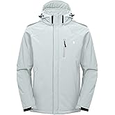 Little Donkey Andy Men's Warm Sherpa Lined Winter Softshell Jacket Windproof Mountain Ski Snow Coat with Removable Hood