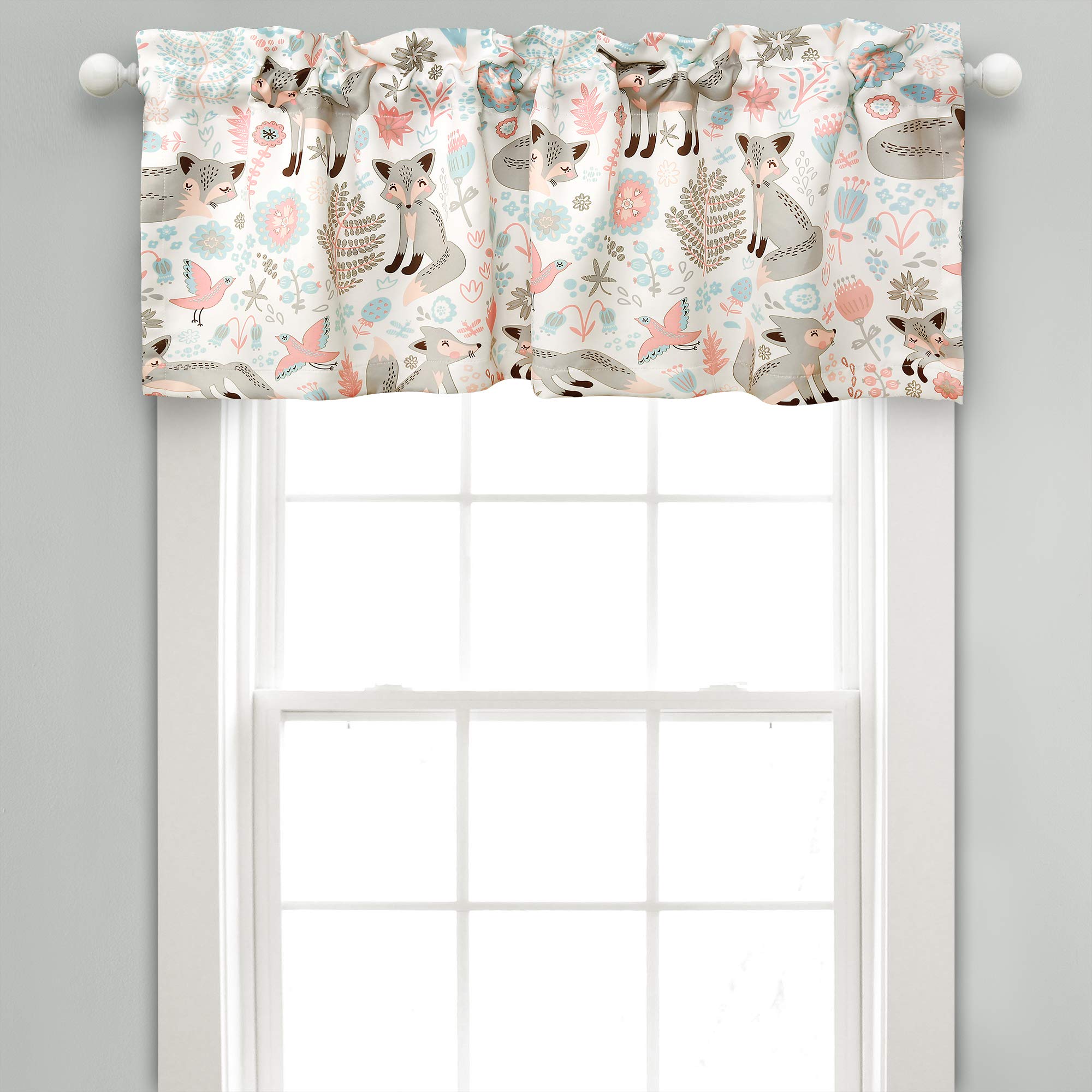 Lush Decor Curtain Valence, Pink & Gray, Valance 18" x 52"