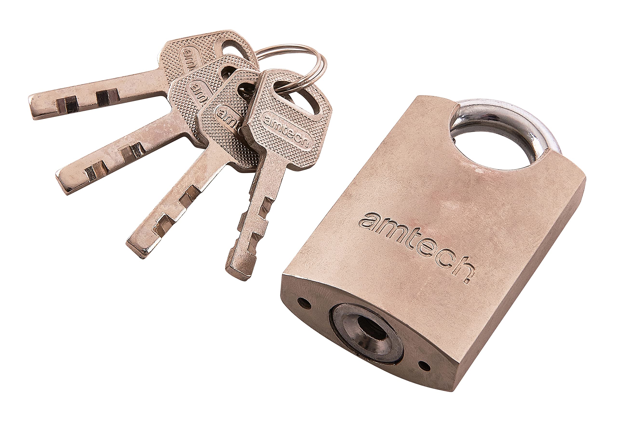 Amtech T1610 40mm Steel Padlock with Keys, 7mm Hardened Steel Shackle, Precision Locking Mechanism Security Padlock