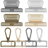 48Pcs 1.5 Inch D Ring Clasp Lobster Claw Swivel Clasps, Metal D Ring Swivel Snap Hooks Lobster Lanyard Clasp Clips Hook for Keychain Lanyard Jewelry DIY Crafts Purse Bag Making(4 Colors)