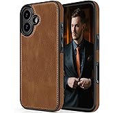LOHASIC Designed for iPhone 17 Case, Luxury Elegant PU Leather Classic Full Body Protective Men Women Phone Cases Soft Back Cover for iPhone 17 6.3 inch 2025, Brown