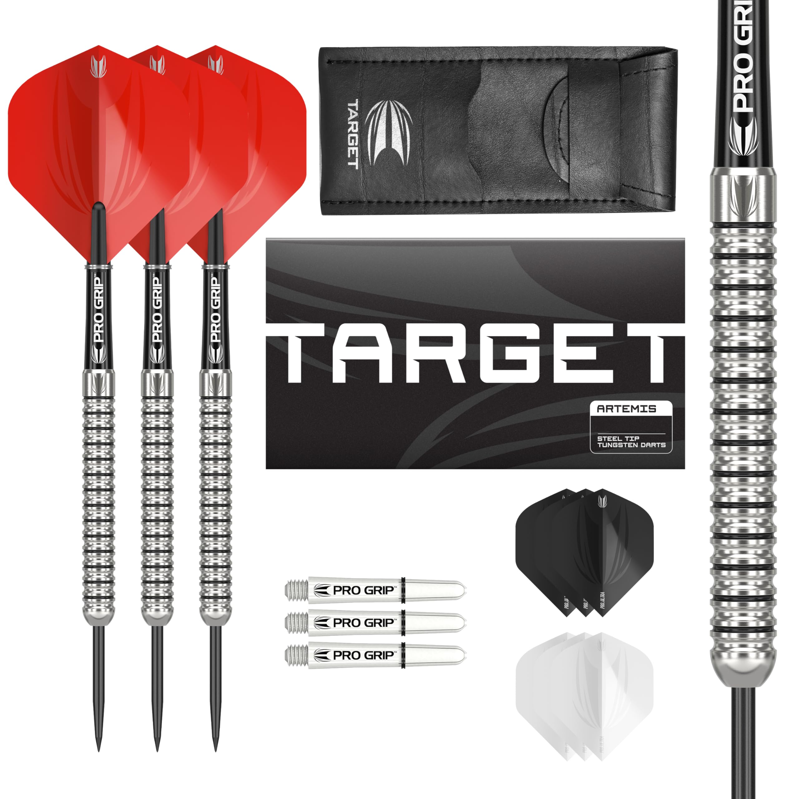 Target Darts Artemis Tungsten Steel Tip Dart Set, 25G | Professional Accessories Dart Kit, Pro Grip Shafts, Pro Ultra Flights, Dart Wallet Included