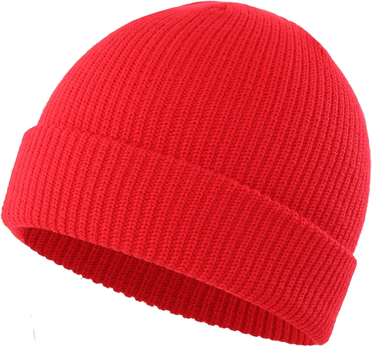 Connectyle Outdoor Classic Bassic Men 's Warm Winter Hats Daily Thick Knit Cuff Beanie Cap Red, 55 60cm: Clothing