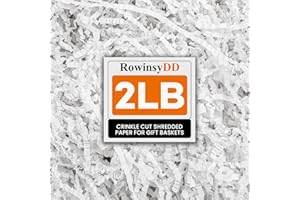 RowinsyDD 2LB White Crinkle Paper Filler, Cut Shredded Paper for Gift Baskets Packaging Wrapping Cushion Stuffing Box Confetti Filler for Easter Christmas Wedding Birthday Bridesmaid
