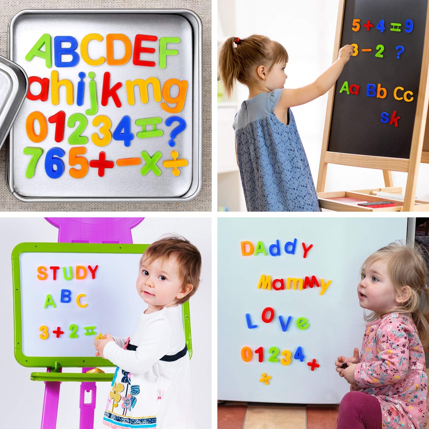 Gamenote Magnetic Letters and Numbers for Toddlers - Plastic Alphabet ABC 123 Magnets Refrigerator Kids Uppercase Lowercase Math Symbols for Fridge (78 Pcs): Furniture & Decor