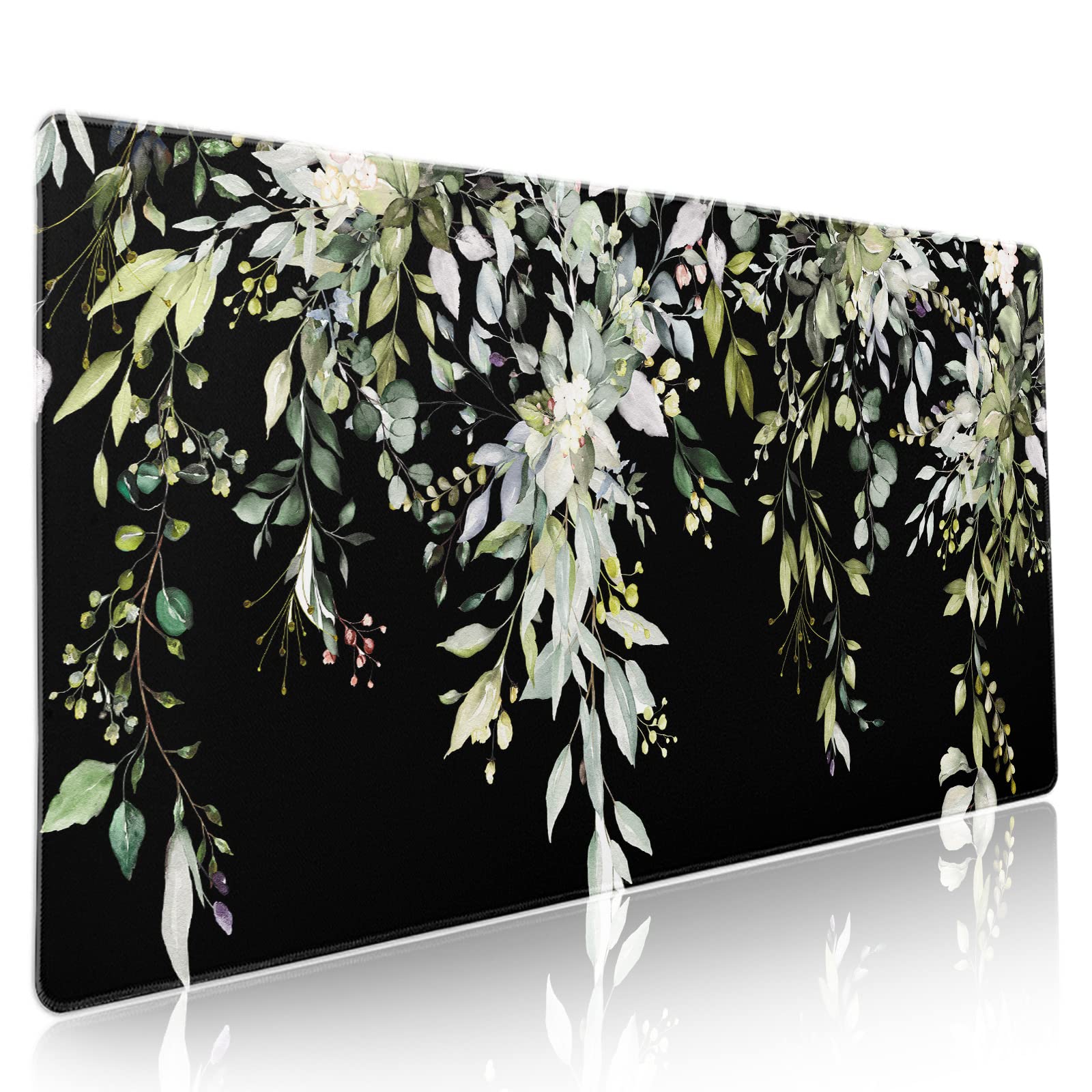 Sage Green Leaves Gaming Mouse Pad XXL Spring