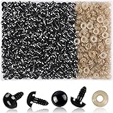 UPINS 600 Pieces 12MM Safety Eyes with Washers Black Plastic Safety Eyes for Amigurumi Doll Crochet Eyes for DIY Crafts Stuff