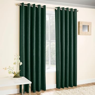 Enhanced Living Vogue Green 46x72 Eyelet Thermal Noise Reducing Curtains