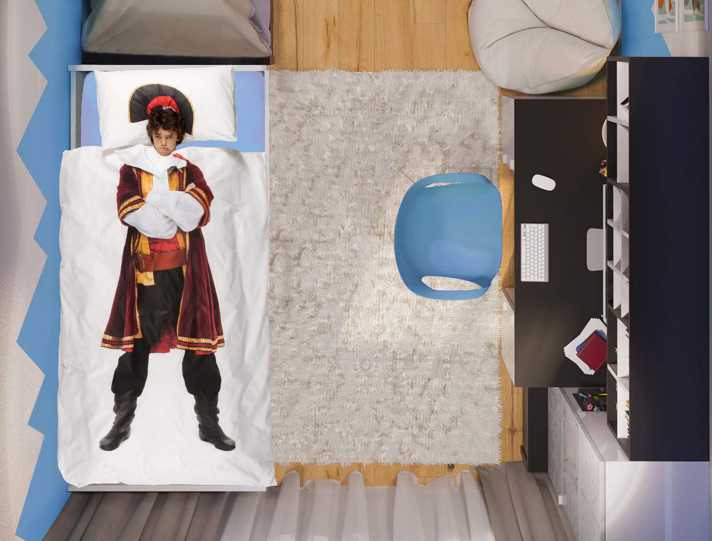 “Kids” Duvet Cover Set, PIRATA 19, Single