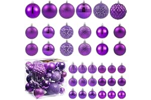 LANGXUN 36pcs Christmas Tree Decorations Balls 2025, Bolas De Navidad - 6pcs 3.2'', 12pcs 2.4'', 18pcs 1.6'' - Shatterproof C