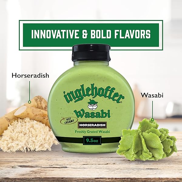INGLEHOFFER HOT CREAMY WASABI HORSERADISH SAUCE, 9.5 OZ SQUEEZE BOTTLE